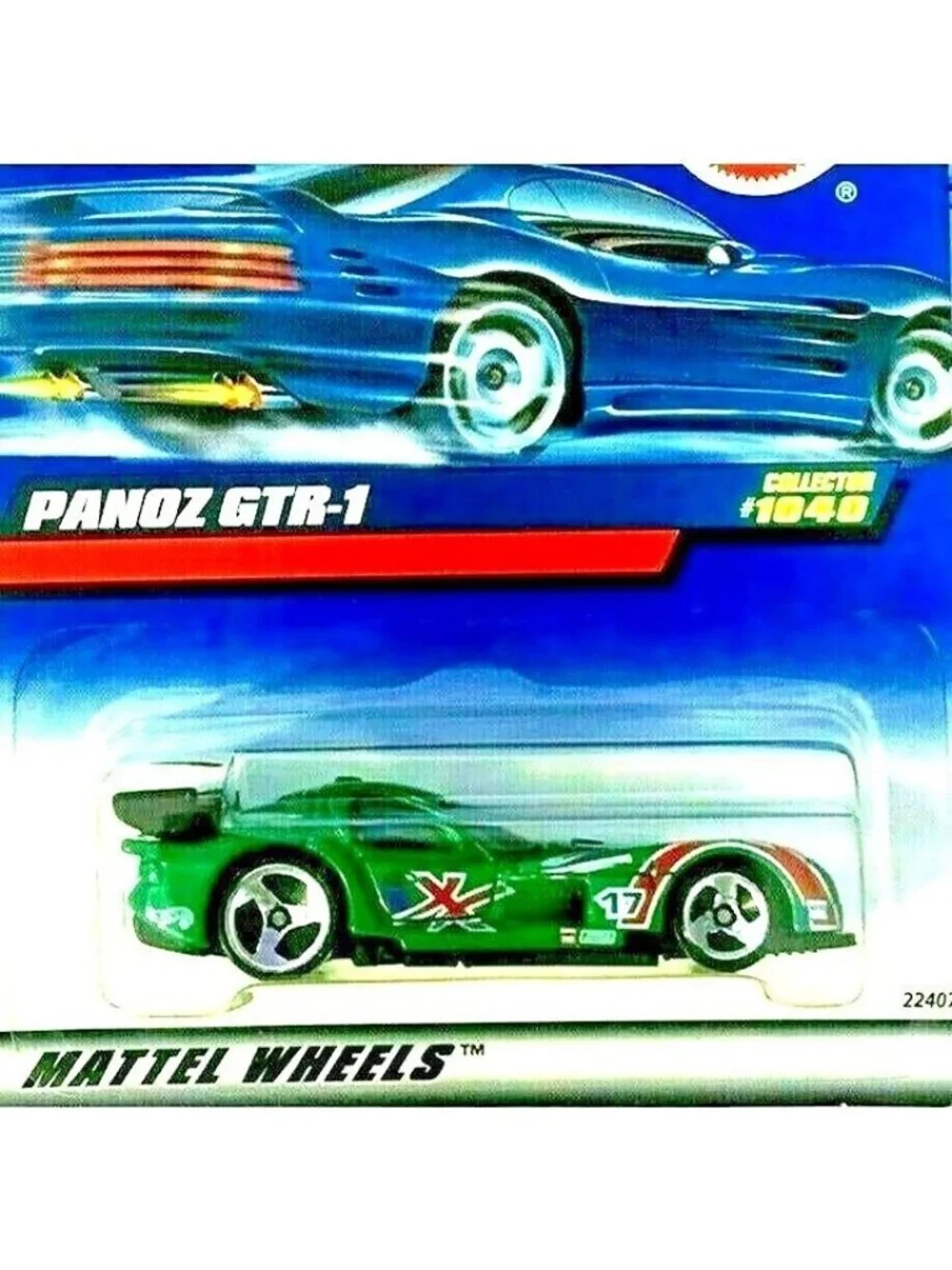 Vintage Die Cast Hot Wheels 1999 PANOZ GTR-1 #169 Green Chrome 3 Spoke Wheel Car
